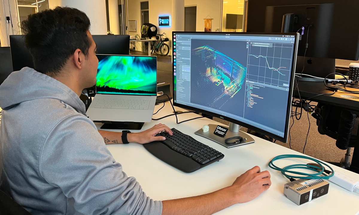 A Polymath Robotics engineer using Foxglove.