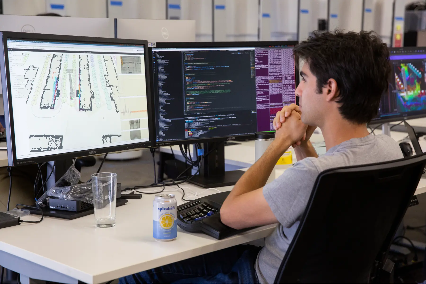 Simbe robotics software engineer, Cem Ersoz, using Foxglove.