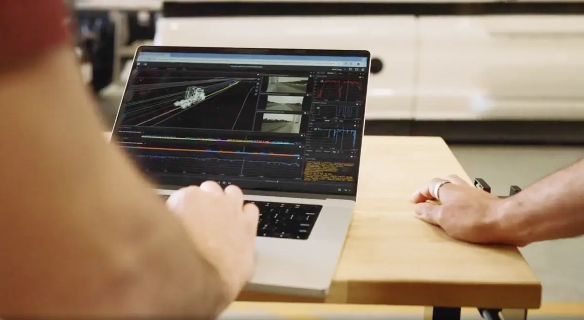 A Waabi engineer using Foxglove.