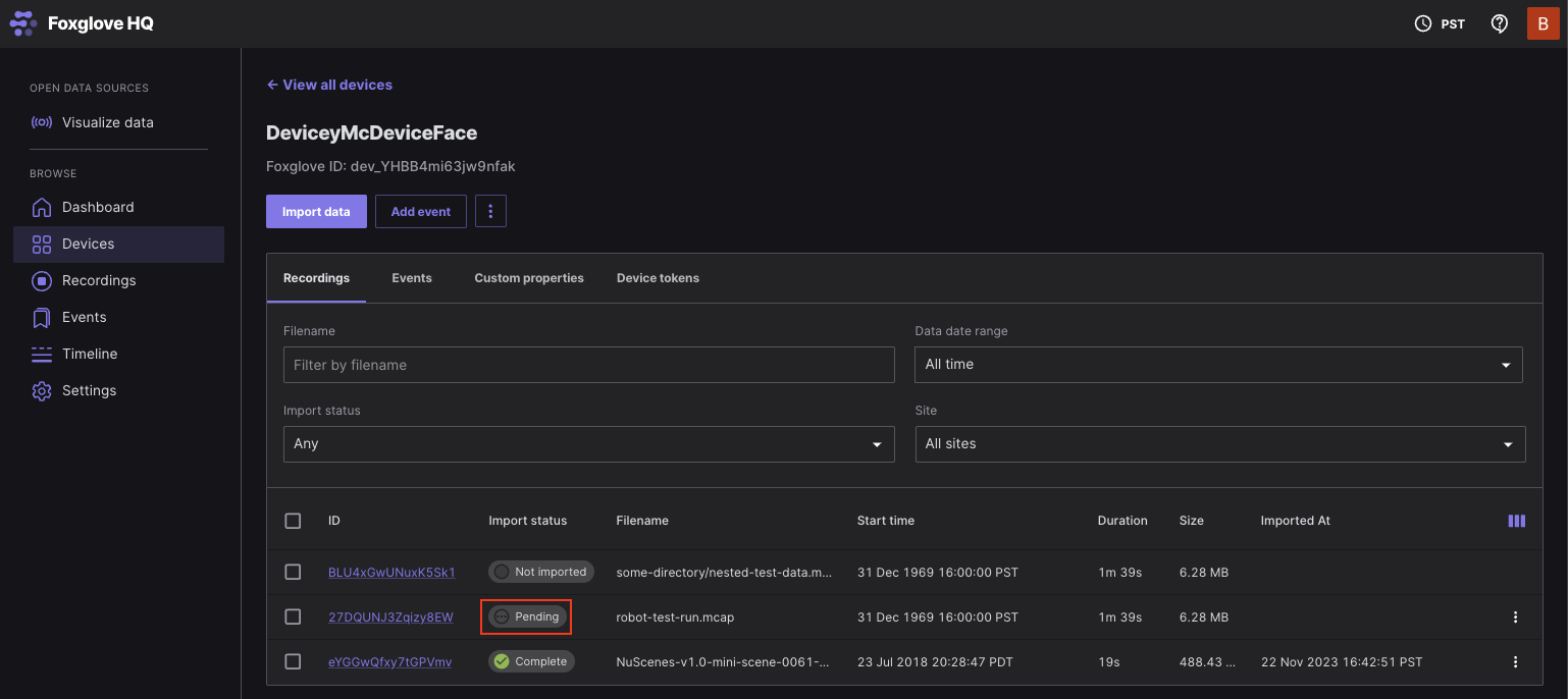 Agent Import Pending