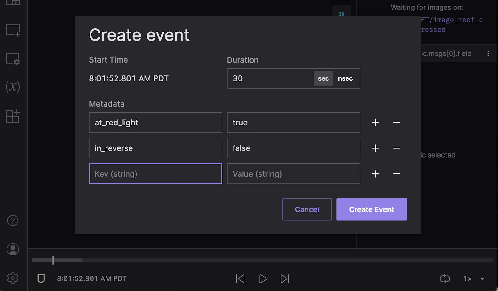 New event in Foxglove