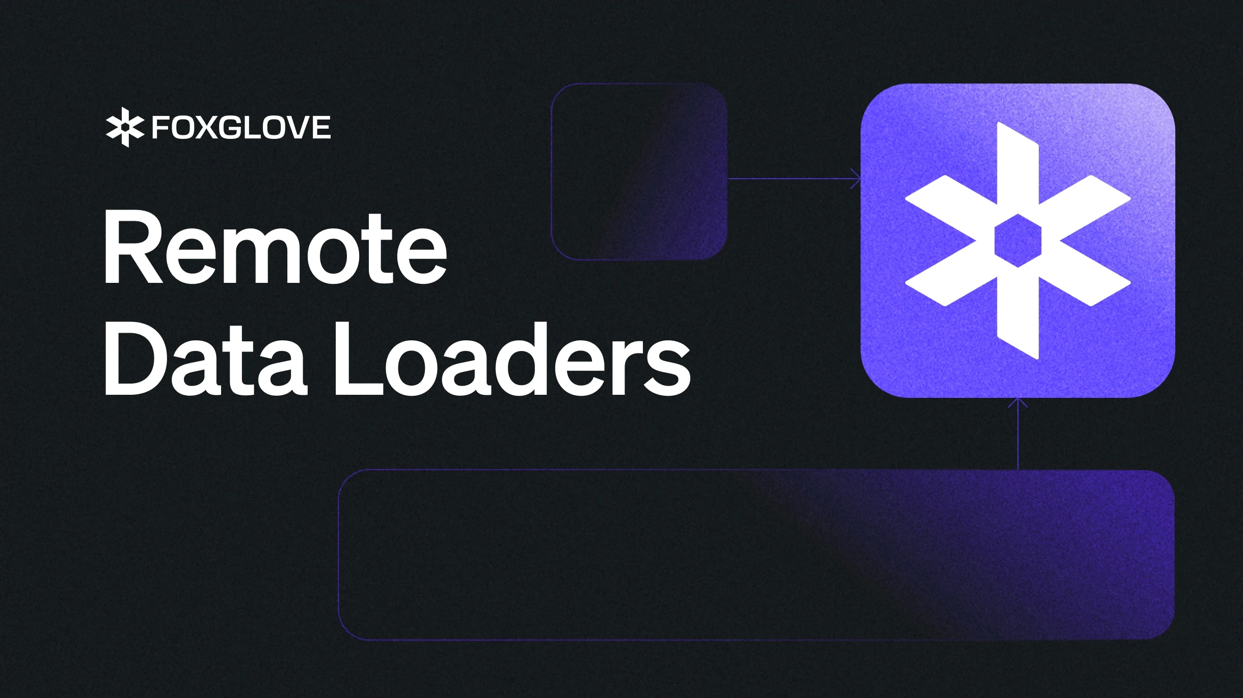 Foxglove logo with connections to other services represented in a visual way