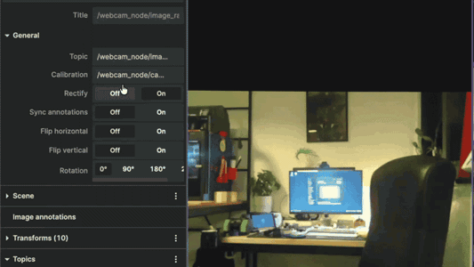 Animation showing rectification comparison before and after calibration