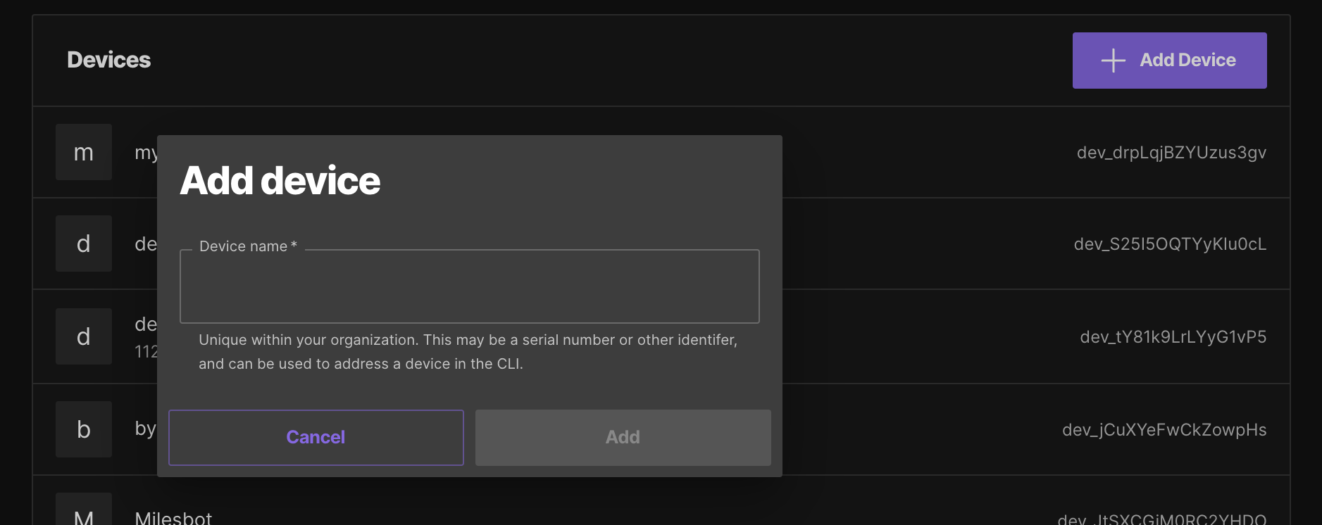 Foxglove devices view