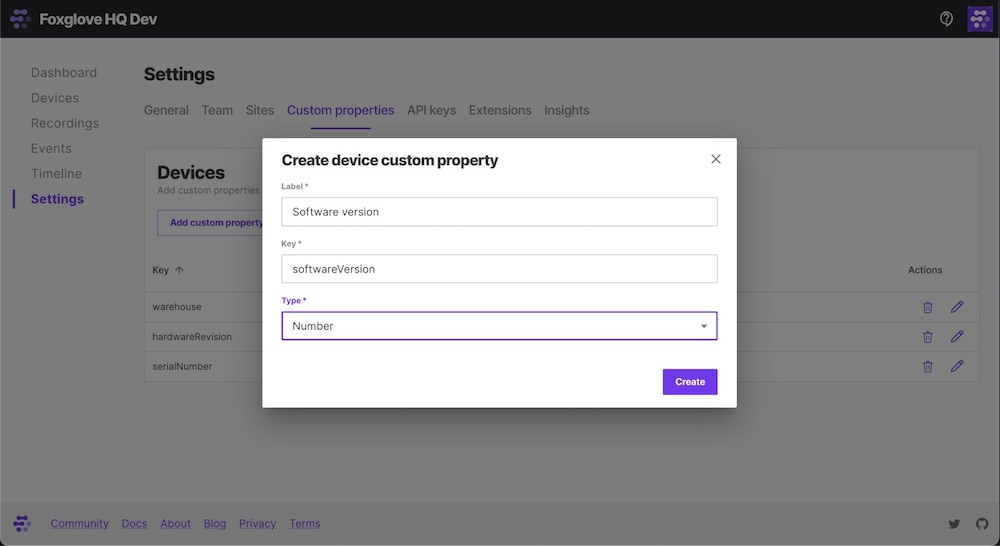 create custom property