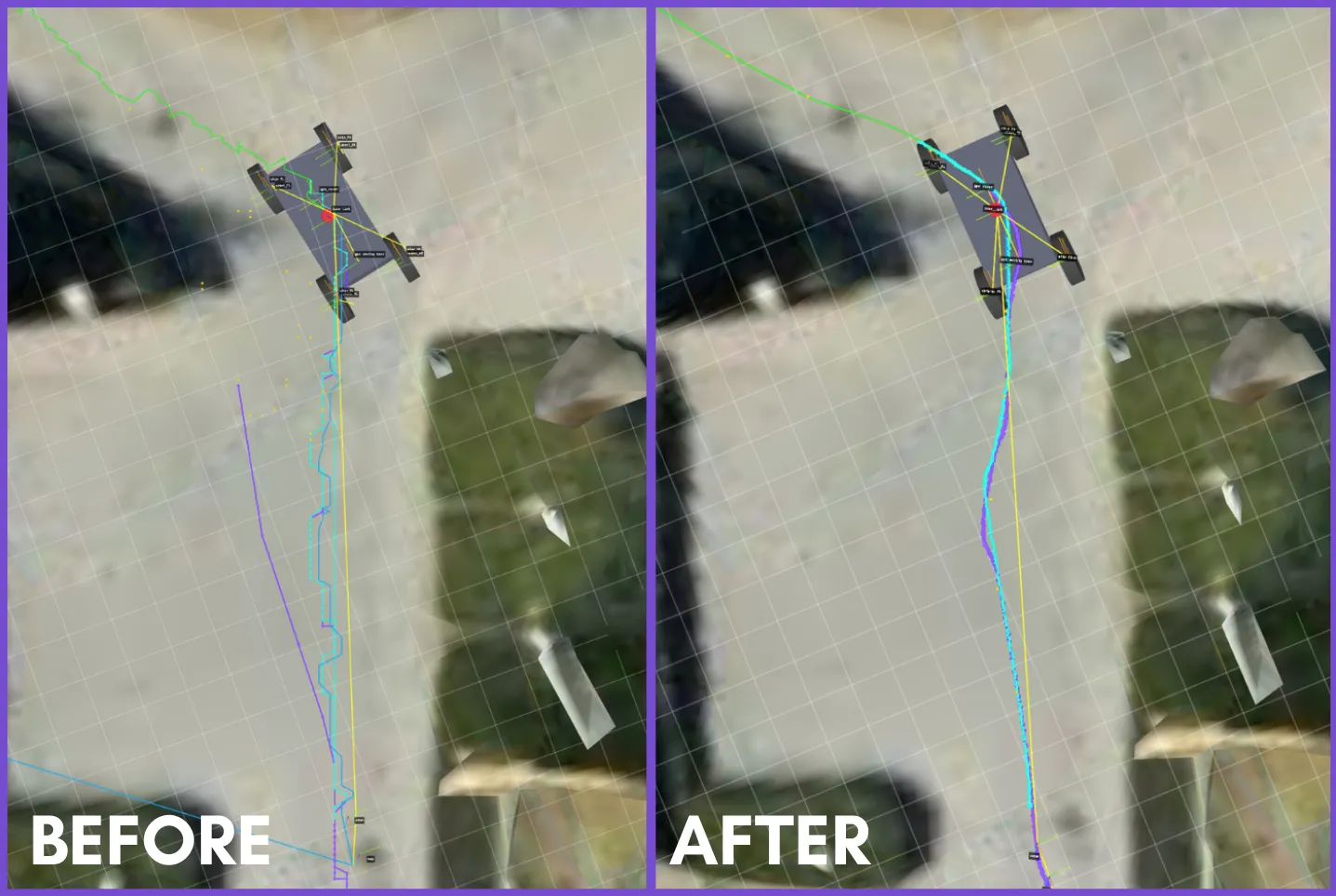 Comparison illustrating Float32 precision loss at Earth scale versus stable rendering with a local origin.