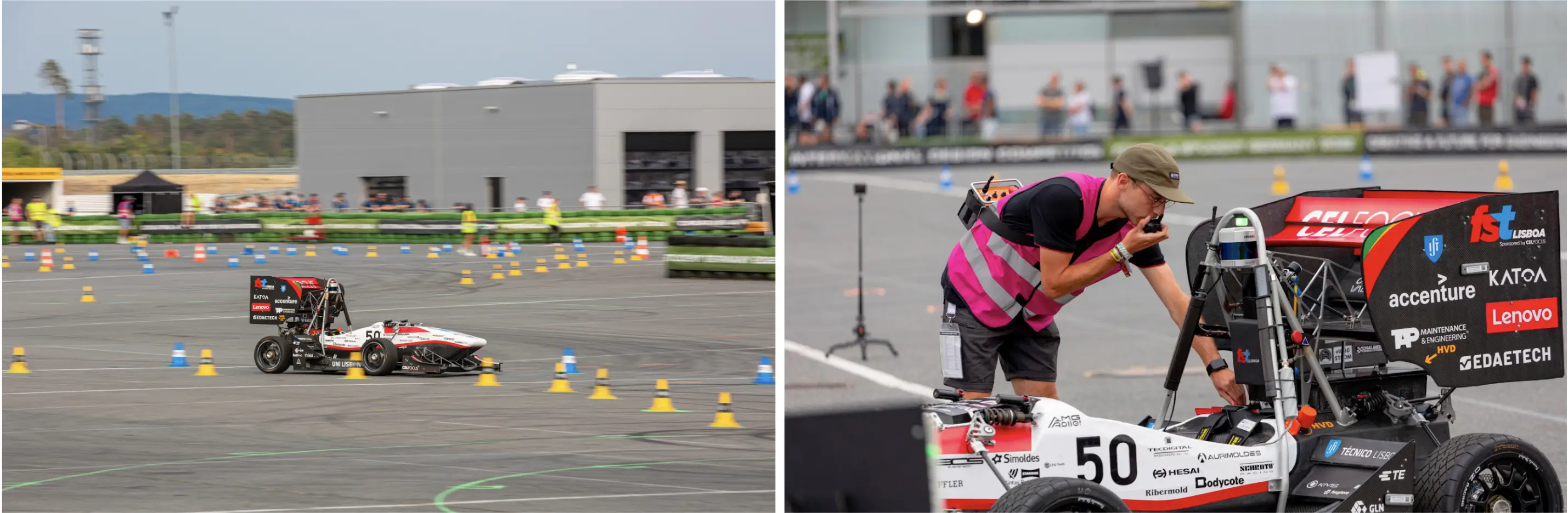 Our racecar on the track