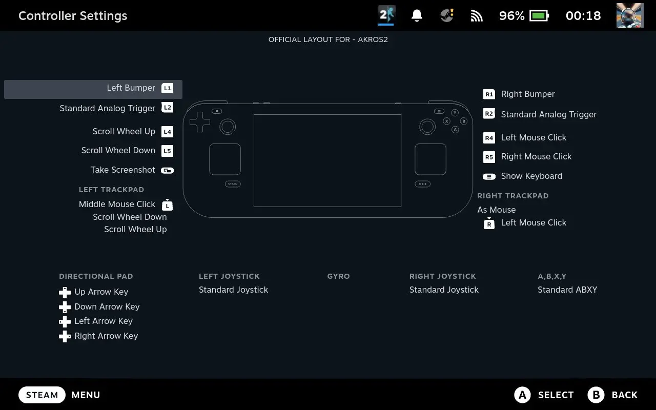 Steam Deck controller mapping for robotics teleoperation