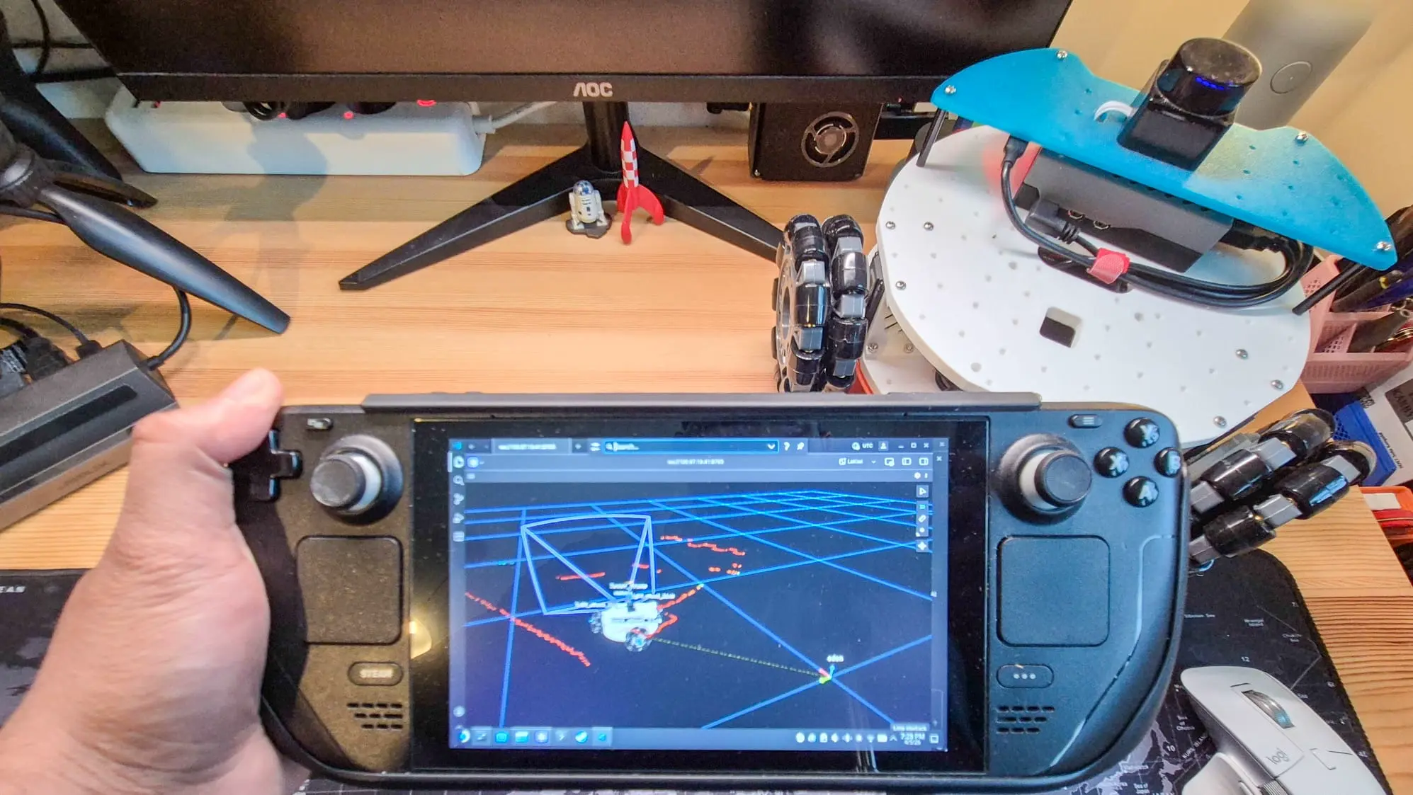 Integrated teleoperation setup with LeKiwi and Steam Deck