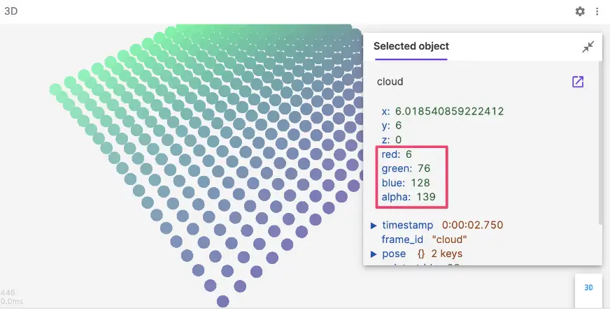 Visualizing foxglove.PointCloud in 3D panel
